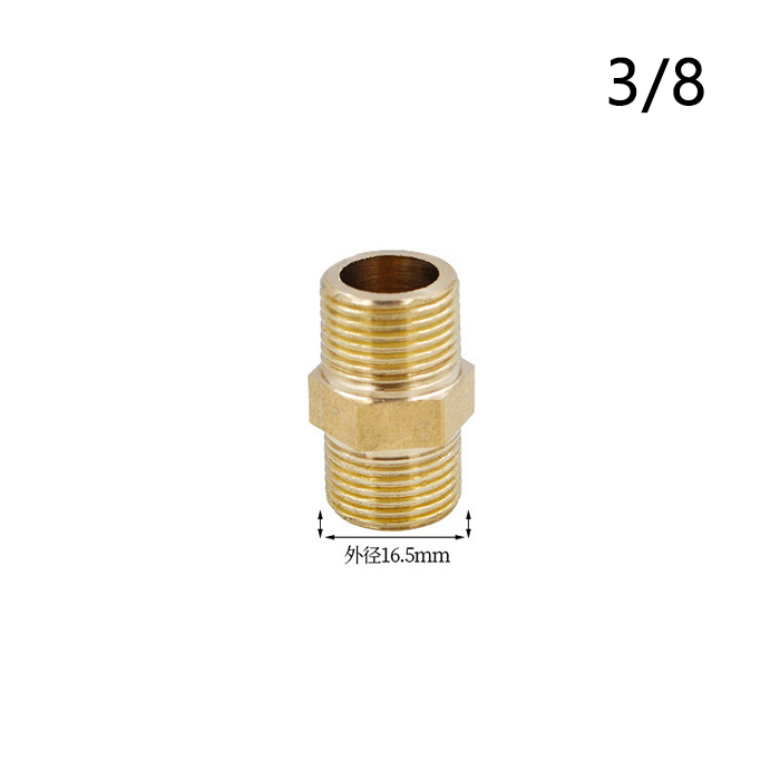 Brass Pipe Hex Nipple Fitting Quick Coupler Adapter 1/8 1/4 3/8 1/2 3/4 1 BSP Male to Male Thread Water Oil Gas Connector: 03