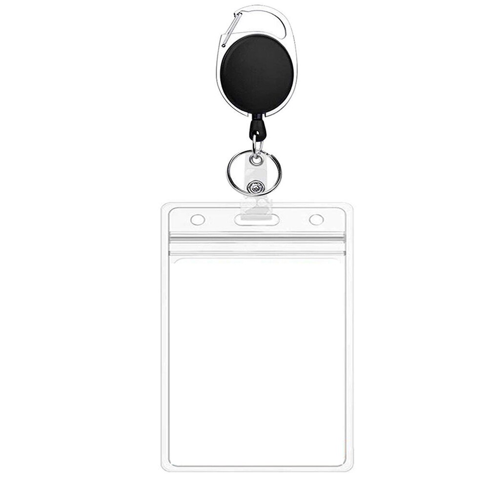 Credit Card Case Women Men Retractable Pull Badge Holders with Reel Clip and Clear ID Card Holder: clear