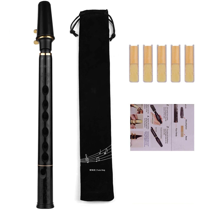 Pocket Saxophone Kit Mini Sax Portable Woodwind Instrument C Key Pocket Sax for Adult Students and Beginner Performance