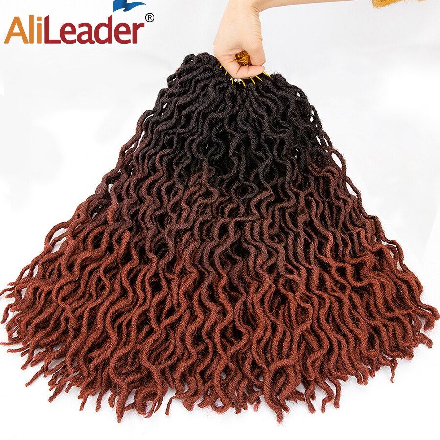 AliLeader 7colors Synthetic Crochet Braids Curly 12/ 18inch Nu Locs Crochet Extensions 20strand Goddess Faux Locs Crochet Hair