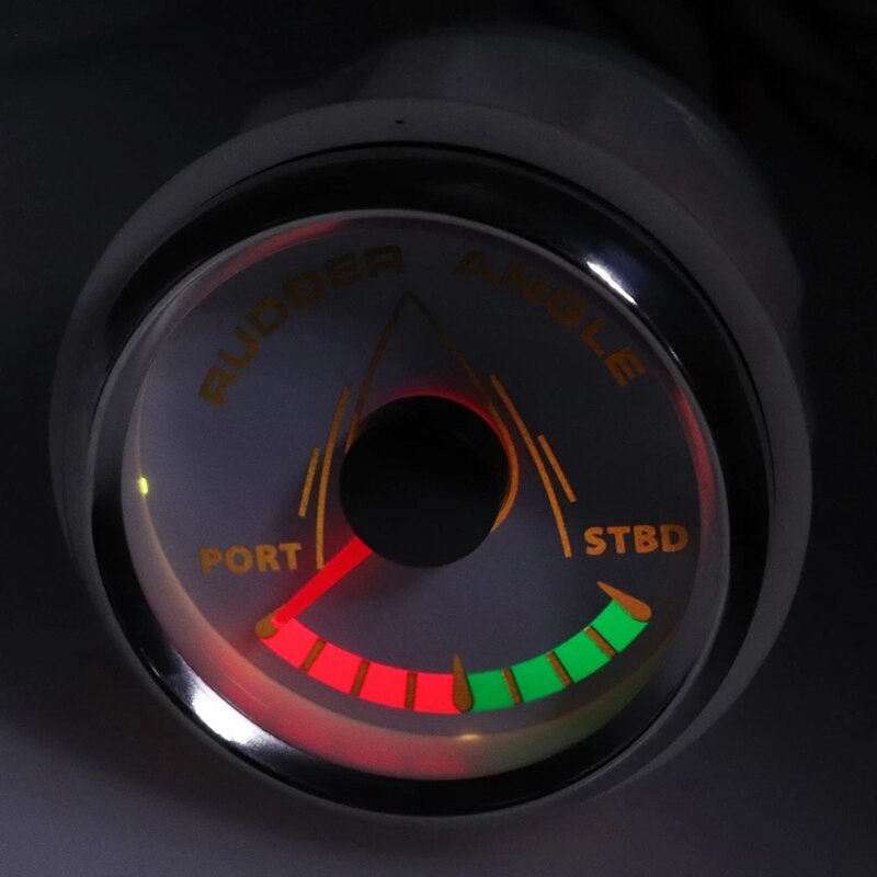 52MM Boat Marine Rudder Angle Indicator 0-190 Ohm With Rudder Angle Sensor 8 Color Backlight 12V/24V