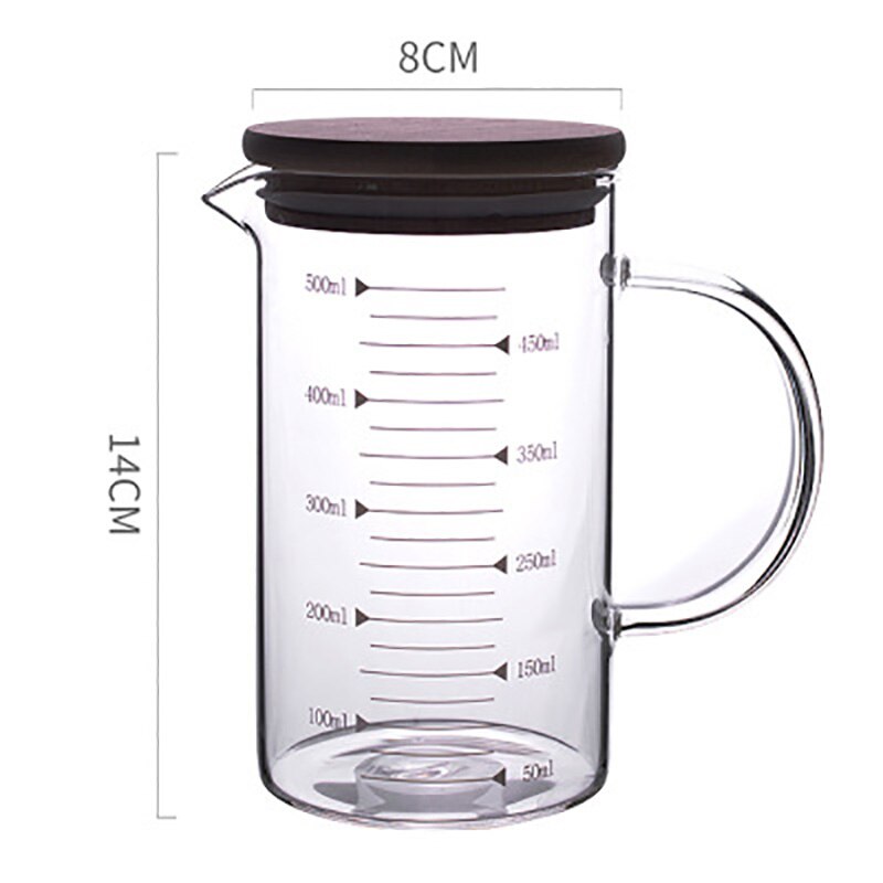 Heat-resistant Glass Beaker Laboratory Borosilicate Glass with Handle Transparent Beaker Measuring Cup Kitchen Bar Products: B