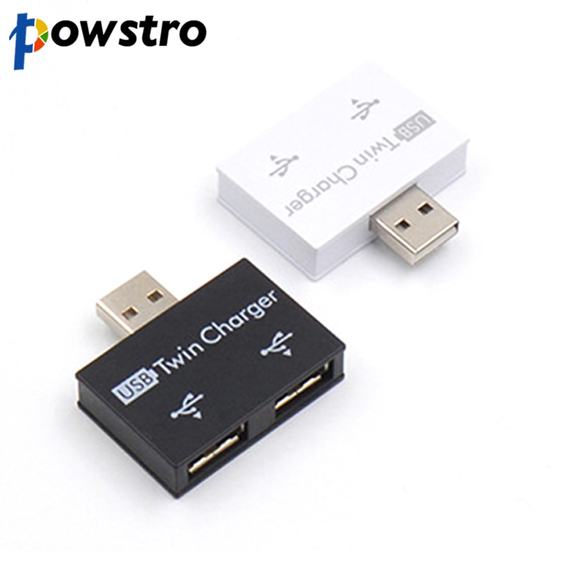 Mini usb hub  to 2 port oplader hub adapter usb splitter til telefon tablet computer
