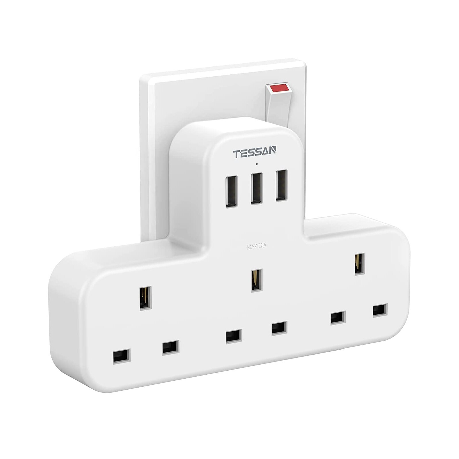 TESSAN Plug Extension Sockets with 3 USB Ports and... – Grandado