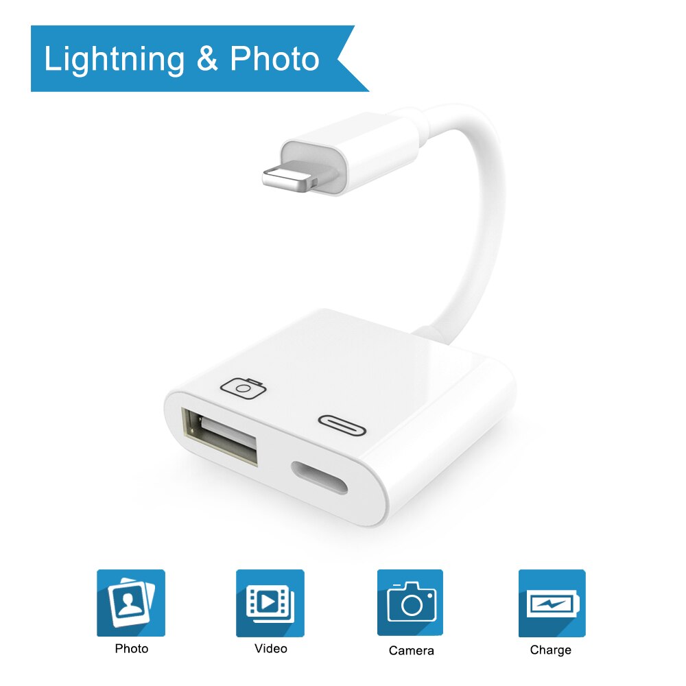 Lightning Adapter Naar Usb RJ45 1000M Lan Usb C Sd Tf Kaartlezer Camera Lightning Otg