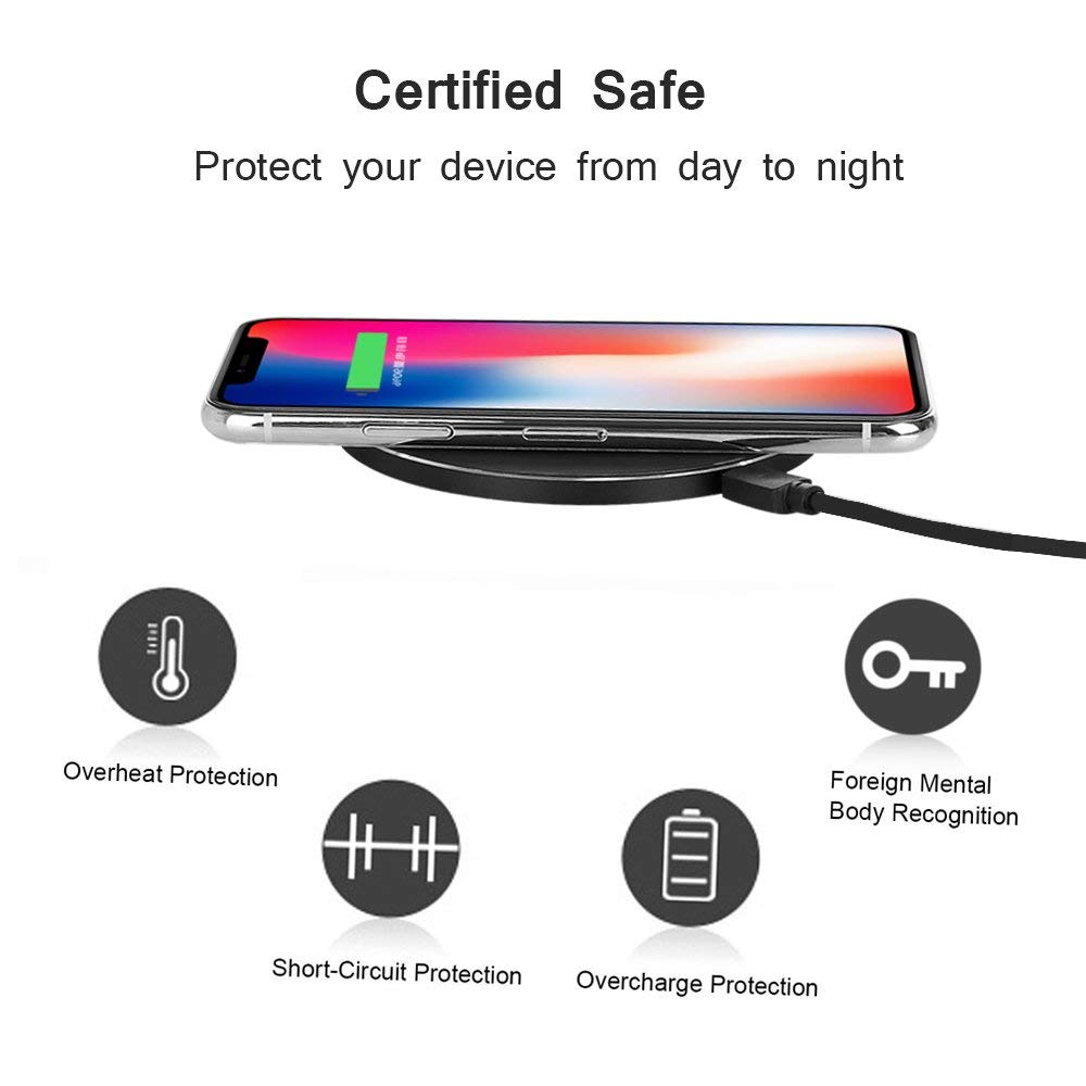 Originele Draadloze Oplader Pad Voor Lg V30s + V30 V30 + V35 G6 G7 Thinq Qi Chargeur Inductie (Nouvelle versie) voor Iphone X 8 Plus