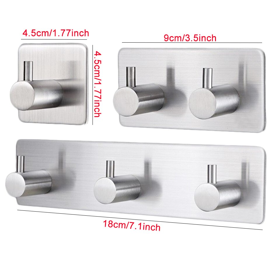 Rvs Kapstok Zware Roestvrij Opslag Hanger Kicthen Badkamer Accessoires Opknoping Haken Zelfklevende Rack