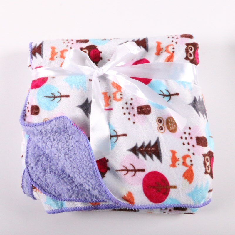 Baby filt 76*100 cm barn varm fleece filt på sängen mjuk rutig kasta filt etrq 0003