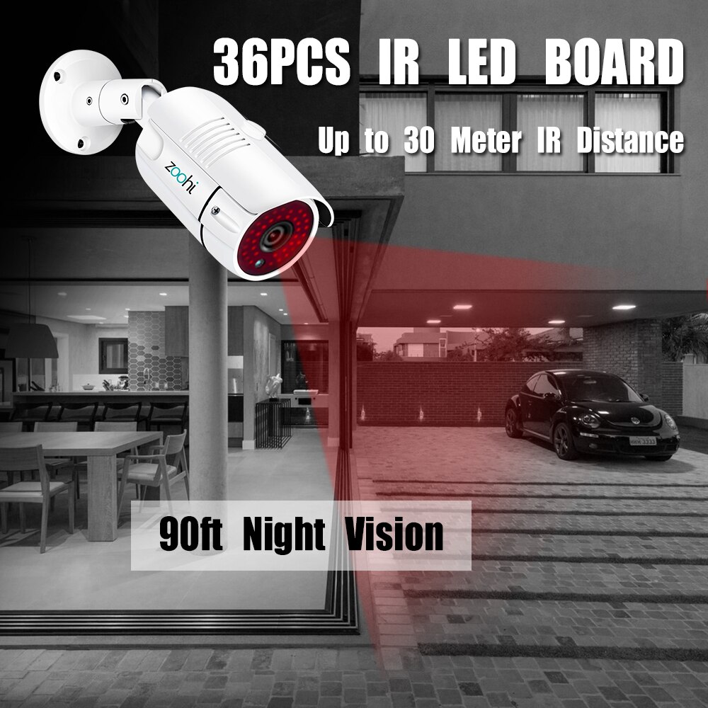 Zoohi 1080P Bewakingscamera 'S Analoge High Definition Surveillance Infrarood Camera Videobewaking Waterdichte Cctv Camera