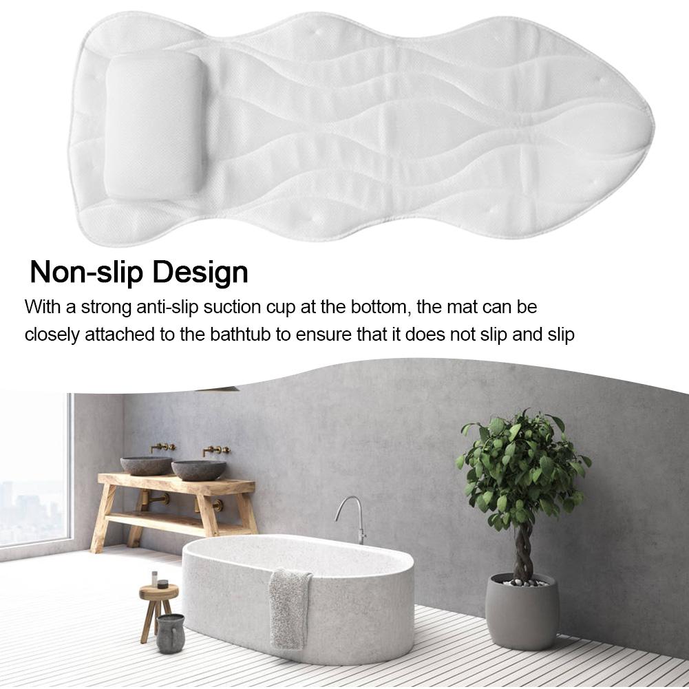 Full Body Bath Pillow Non-Slip Bath Bed Cushion Spa Bathtub Mattress For Head Neck Shoulder Support Non-slip Body Bath Mat