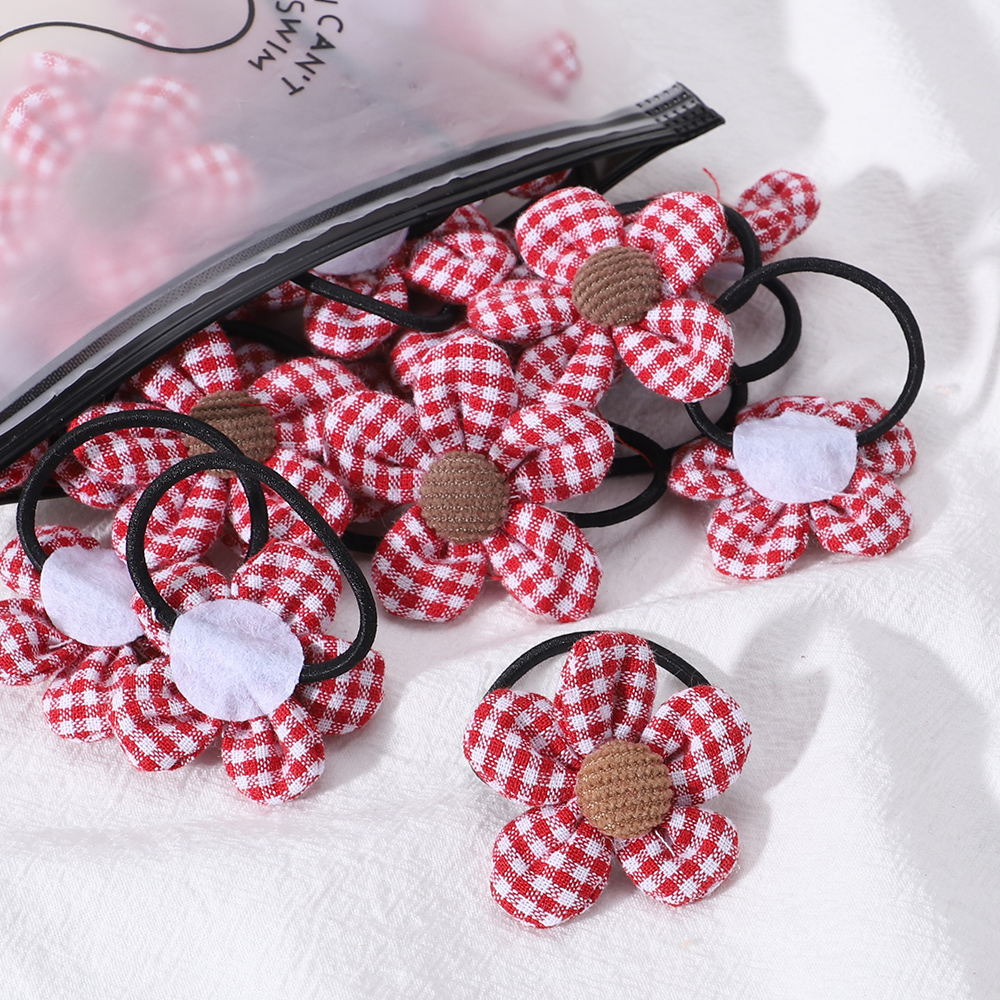 Gomas elásticas para el pelo para niña y niña, accesorios para el cabello hechos a mano, 2/4/6 piezas: XS / Azul cielo