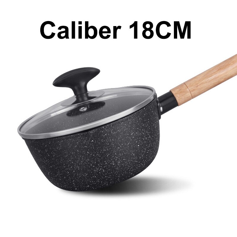 Cooking Pots and Pans Set Porridge Soup Ramen Milk Pot Non Stick Pot Korean Breakfast Cookware Set Japanese Kitchen Utensils: 18CM