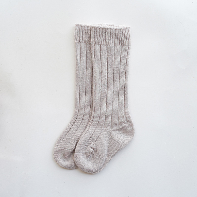 Mode Kinderen Peuter Baby Baby Meisjes Jongens Effen Anti-Slip Gebreide Lange Sokken Knie Sok: Beige / 6m