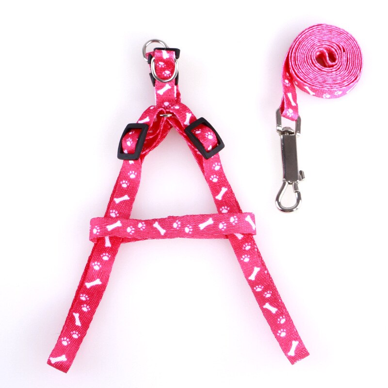 Small Dog Harness and Leash Set for Cats Puppy Quick Release York Chihuahua Dog Harness Dog Accessories: Rose Red