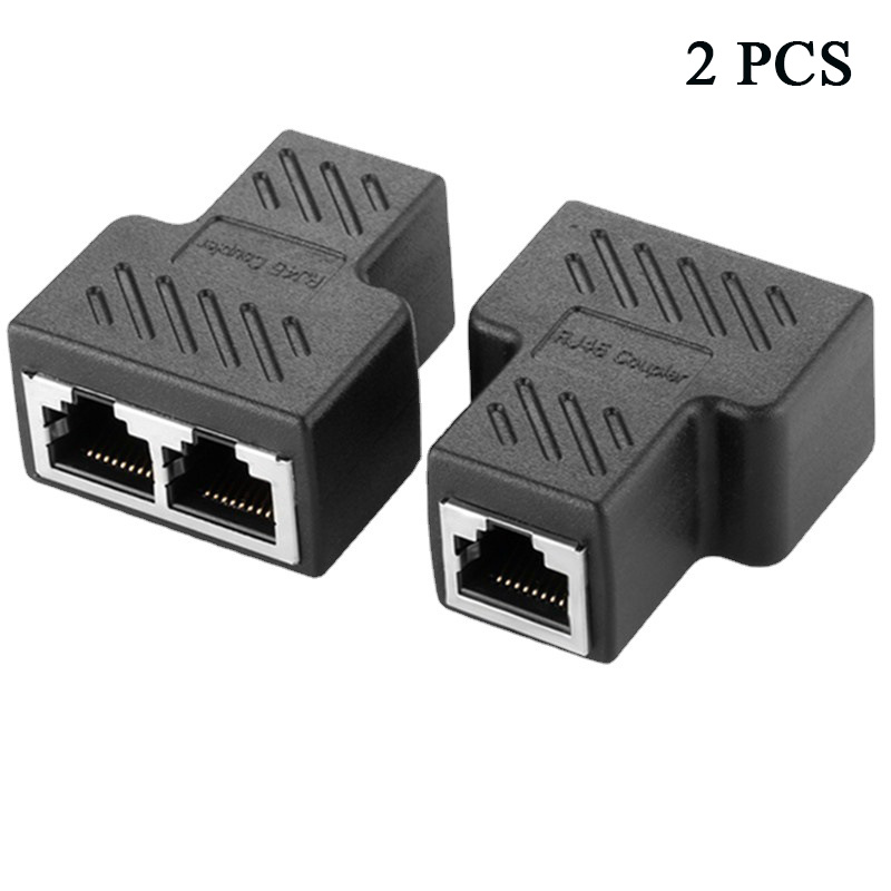 8P8C adapterconnector netwerk RJ45 verdeler Ethernet 1-op-2 expanderstekker (augustus met twee samen): Rood