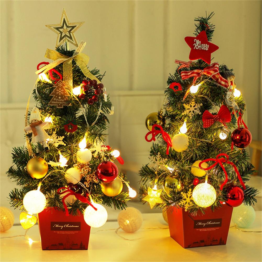 1 Set Simulation Christmas Tree Attractive LED Beautiful Handmade Christmas Tree Model Reusable Christmas Tree Display