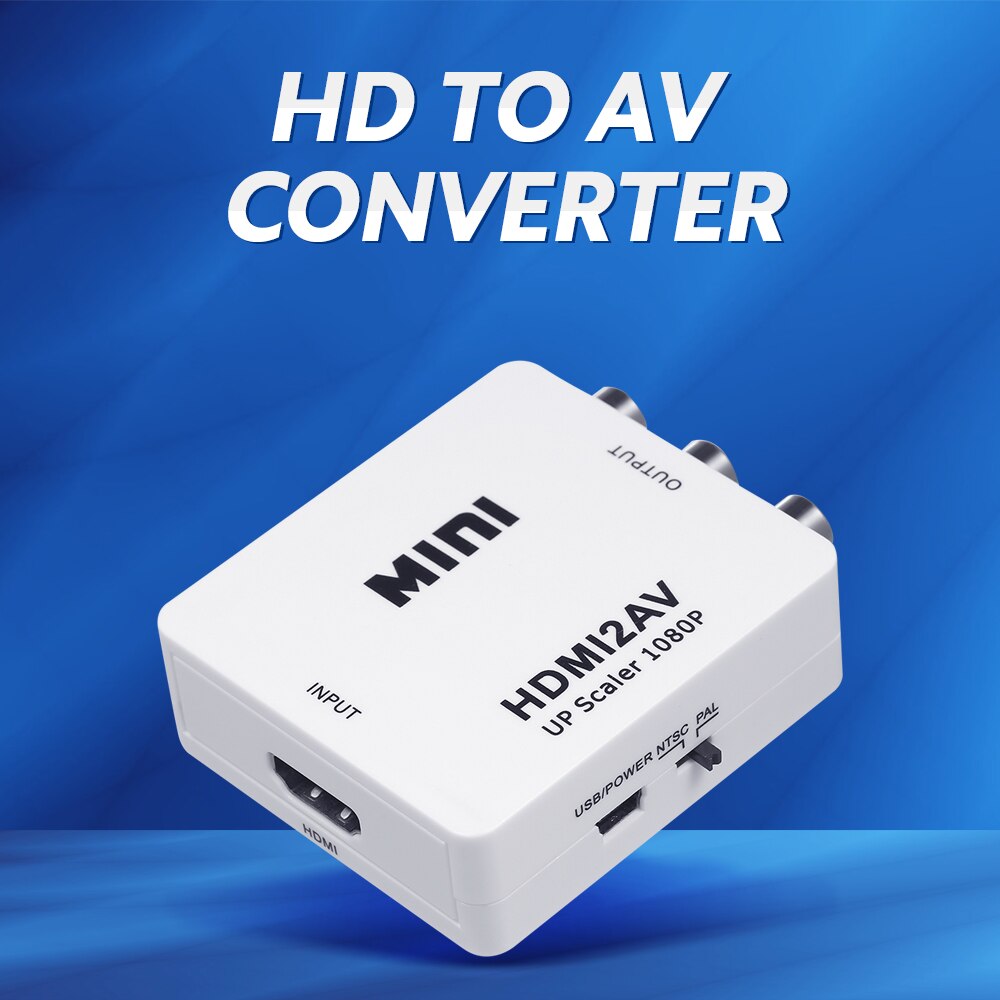 Convertidor de señal Digital HD a AV, convertidor de vídeo RCA, resolución de 1080P, soporte NTSC/PAL estándar, gran compatibilidad