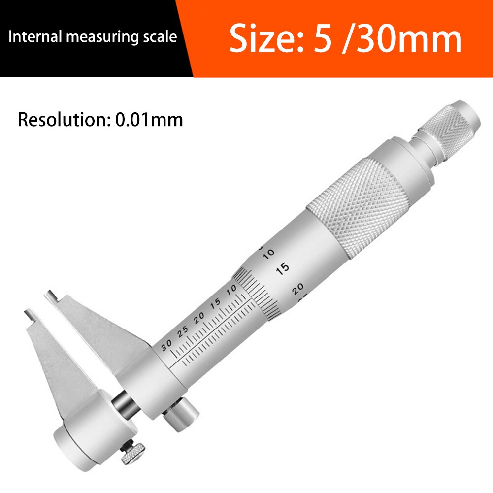 Woodworking Gadget Depth Measurement Inner Diameter Micrometer Caliper Spiral Micrometer Measuring Tool Instruments: 5 30mm