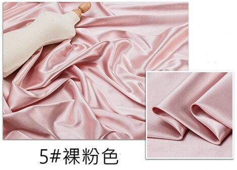 Tela satinada brillante para costura, tejido de poliéster de buena Spandex, Color sólido para coser vestidos de novia, ropa de , 50x125cm, TJ018: 5