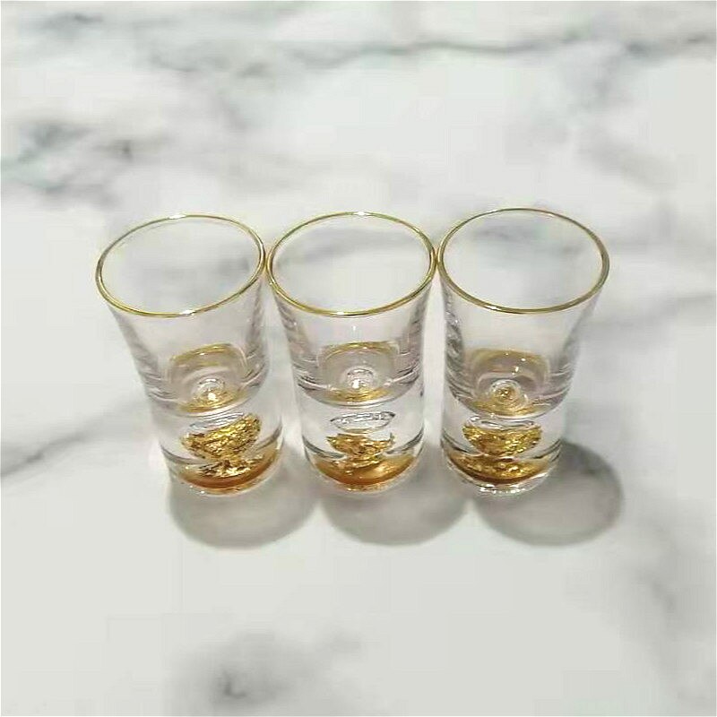 10ml vodka vinglas skottglas guld sprit kopp inbyggd guldfolie skull glas kristall sprit glas vin set