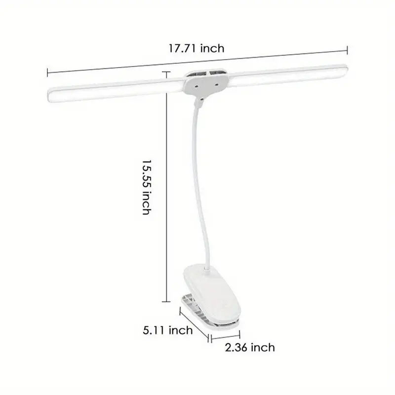 Lampe Double LED Soin des Yeux - Rechargeable & à Clip - Lampe de Lecture Chevet Dortoir