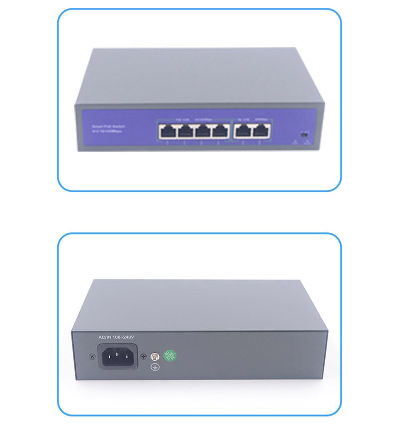 CCTV POE 4ch 4 Ports Smart POE switch Power supply Ethernet 10/100Mbps IEEE802.3af/at DC48V for POE IP camera