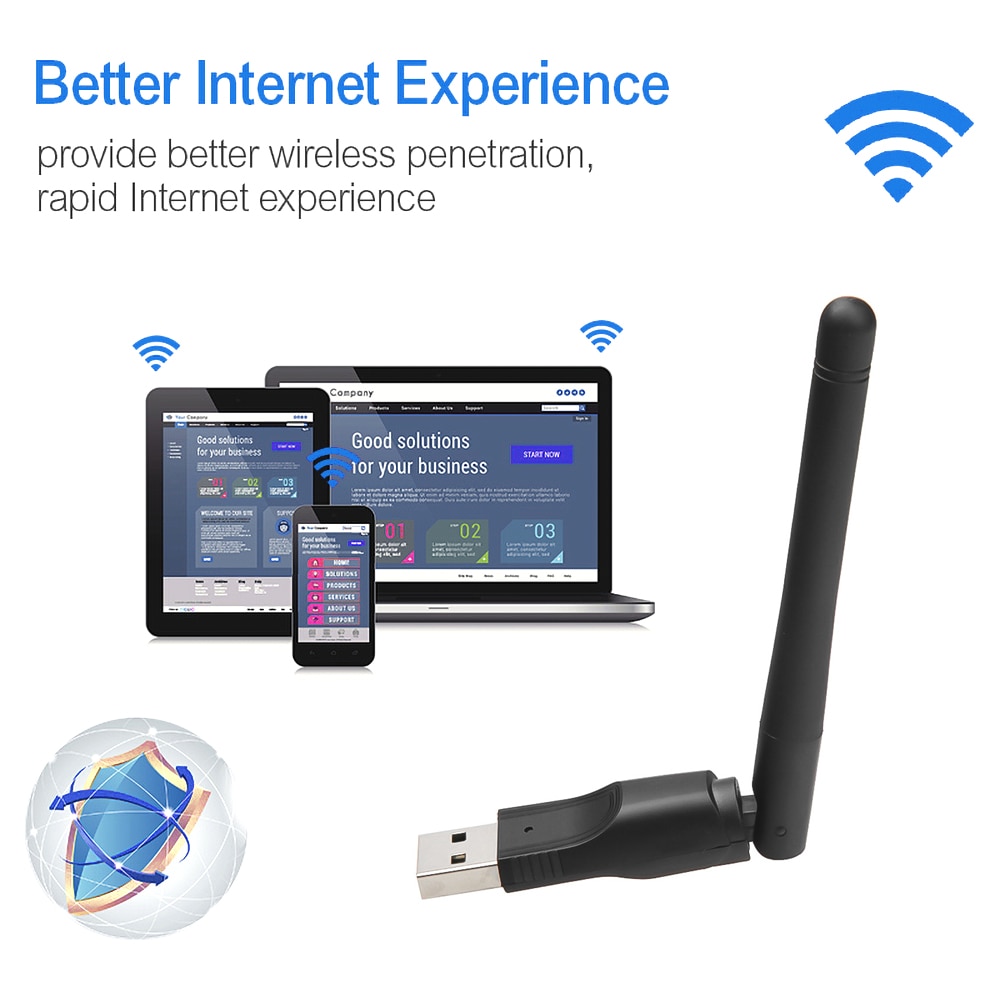 USB 2,0 WiFi Drahtlose Netzwerk Karte 150M 802,11 b/g/n LAN Adapter mit drehbare antenne für Laptop PC Mini Wi-fi Dongle