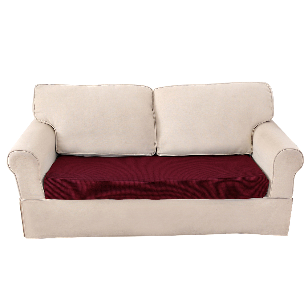 Huisdecoratie effen kleur bankkussenhoes elastische beschermer bankhoes persoonlijkheid bijpassende wasbare bankhoes hoes: Wijnrood / 1 zetel