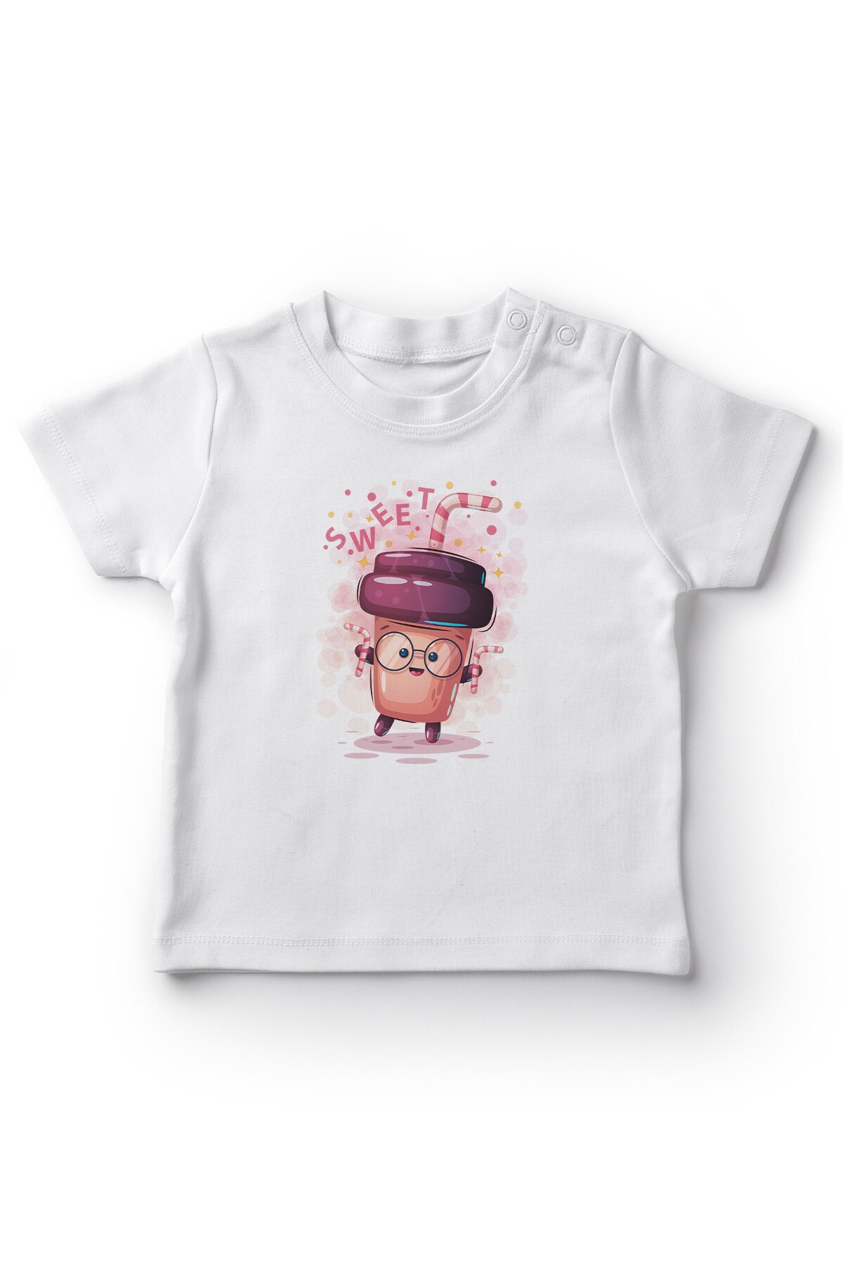 Angemiel Baby Sweet Coffee Cup Baby Boy T-Shirt White