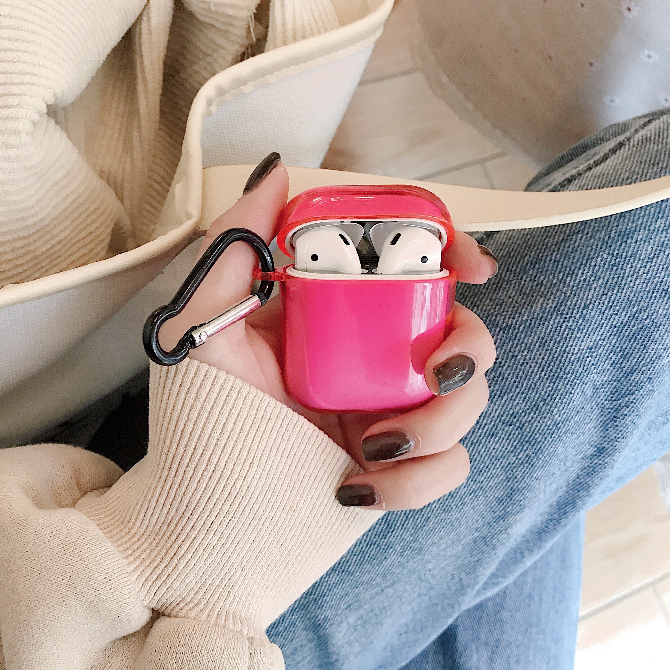 2/5PSC clear case for airpods case cute protective cover for airpods 2 with earplug Anti-lost rope sport case for airpods 2 case