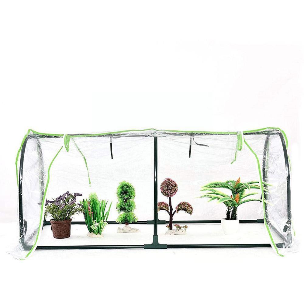 1.2m Portable Home Tunnel Greenhouse Mobile Mini Greenhouse Ventilated Cover Plant Pole Greenhouse Cold Insulation Without B0c9