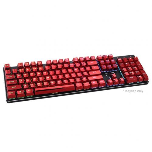 104 Keys Solid Color PBT Backlight Electroplated Metal Texture Mechanical Keyboard Keycaps Replacement Kit For Cherry MX : Claret red