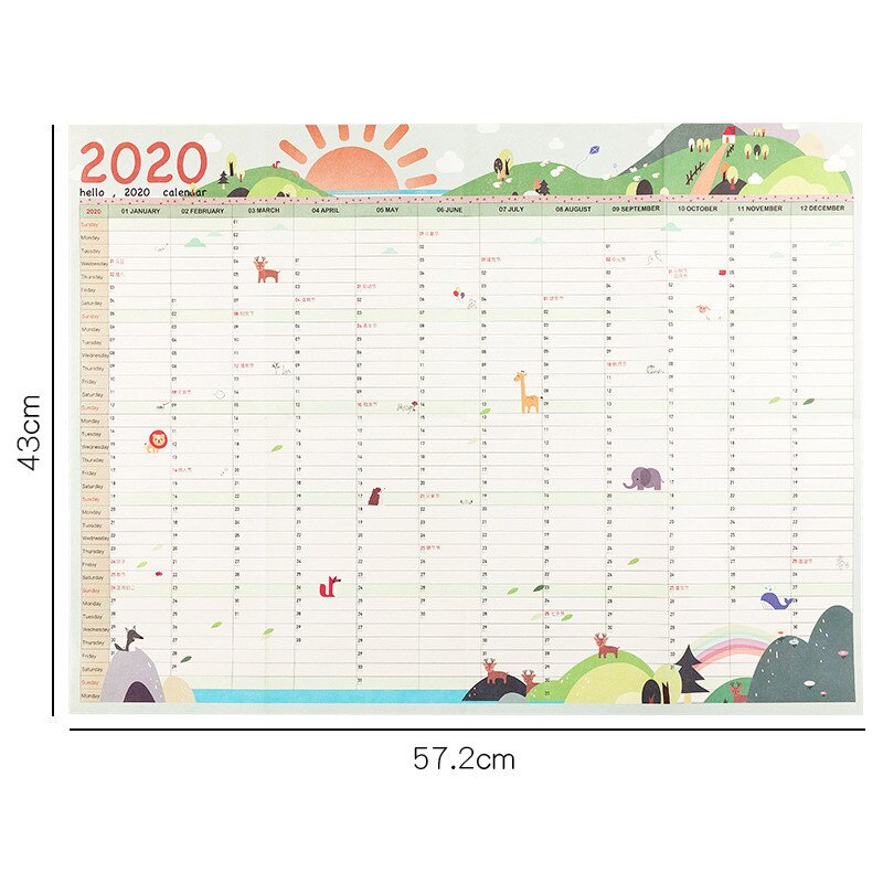 4 Styles Student 365 Days Paper Wall Calendar Daily Planner Notes School Supplies Learning Schedule Periodic Planner: C