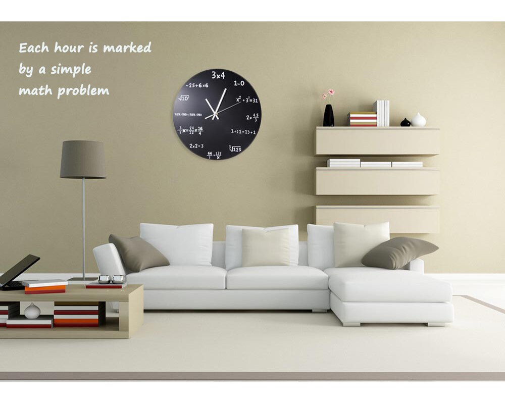 Large Wall Clock Mathematics Blackboard Pop Quiz Clock Modern Big Wall Watches For Living Room Wall Home Decor