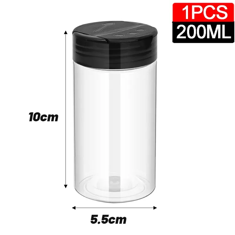 10/1PCS Clear Spice Bottle Seasoning Shaker Bottles Pepper Jar with Lid BBQ Condiment Dispenser Kitchen Powder Storage Container: MULTI