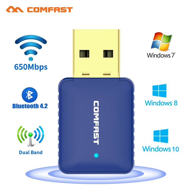 600Mbps Dual Band 5Ghz Wireless Usb Bluetooth Adapter 4.2 Voor Computer Bluetooth Dongle Bluetooth 4.0 Pc Adapter Ontvanger