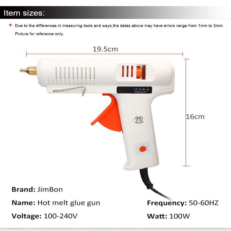 100W Melt Glue Gun EU Plug with 11mm Glue Stick Temperature Control Industrial Repair Heat Home Craft DIY Adhesive Gun