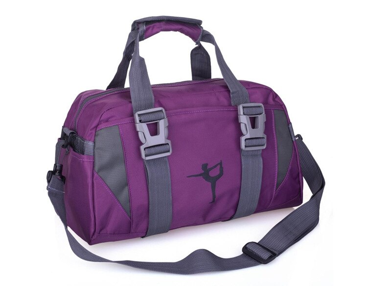 Jooga fitness laukku vedenpitävä nylon harjoitus olka crossbody urheilulaukku naisille fitness matka duffelivaatteet kuntosalilaukut: Luumu