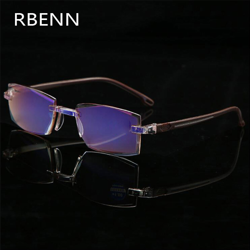 RBENN Rimless Blue Light Blocking Glasses Men Women Anti Blue Light Compter Eyewear Gaming Eyegalsses for Male Female UV400