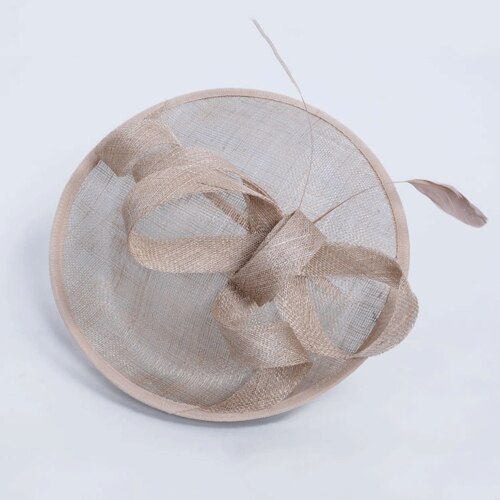 Rétro Style Lin Mariée Chapeau Haut-de-Forme Chapeau Net Européenne Britannique Coiffe Banquet Chapeau Haut-de-Forme Mariage chapeau De Mariée royale chapeau mariage mariée: khaki