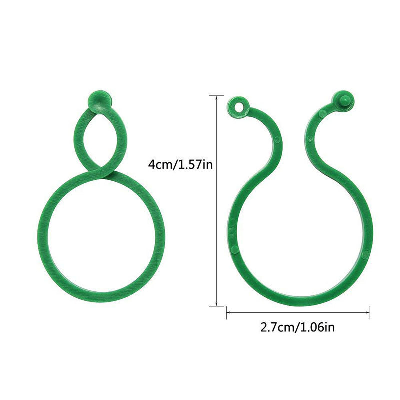 Plastic Garden Vine Strapping Clips, Tie Plant Bundled, Suporte do anel de fivela, Plantas de tomate, Ferramenta de suporte, 50 pcs, 100pcs