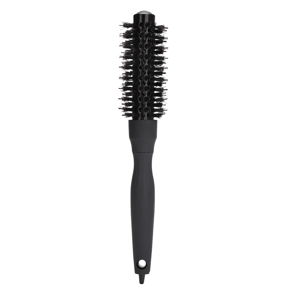 Poignée ronde brosse roulante baril rond avec queue pointue droite sergé peigne à cheveux antistatique noir cheveux friser brosse Salon: Black
