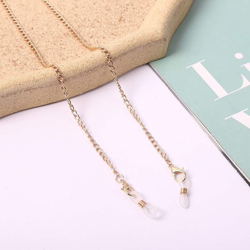 Glazen Strap Leesbril Opknoping Ketting Zonnebril Bril Holder Neck Cord Glazen Anti Metalen Ketting Twee Haken