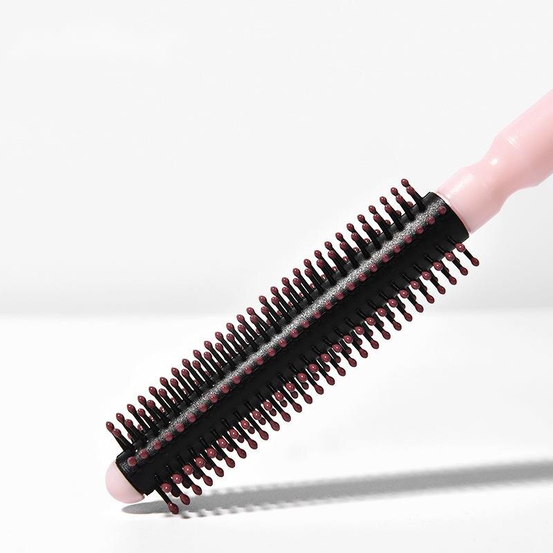 Peigne rond lisse pour cheveux bouclés, avec pointe en boule, antistatique, brosse de coiffure naturelle, outil de coiffeur