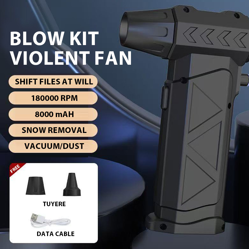 Turbo Fan 180000 RPM Air Blower Handheld Electric Turbo Jet Fan Brushless Violent Blower Wind Speed 53m/s Industrial Duct Fan: Brown