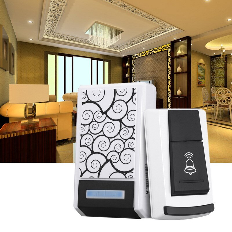 36 Tunes Smart Wireless Remote Control Doorbell Home Receiver With LED Light Waterproof DC Door Bell 100m Range for Home Office