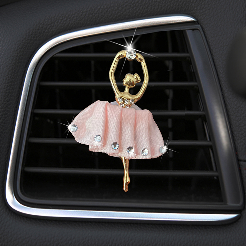 Auto Parfum Clip Ballet Meisje airconditioning Outlet Parfum Clip Ballerina Meisje Luchtverfrisser Geur Clip Auto Decor Accessoires: GRIJS