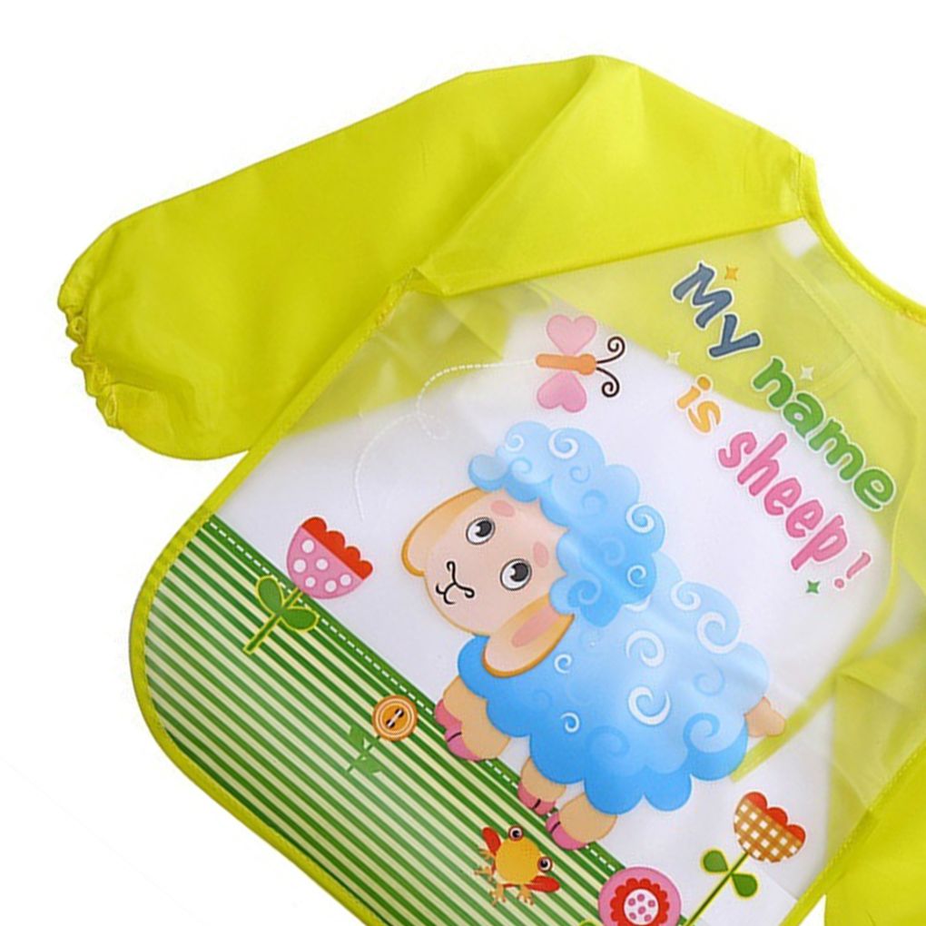 Mooie Baby Slabbetjes Baby Lange Mouw Waterdichte Babyvoeding Kiel Kinderen Plastic Overall Bib Peuter Sjaal