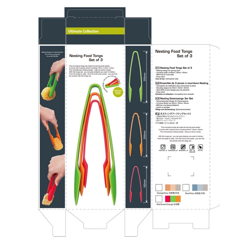 3PCS Küche Lebensmittel Zange Kunststoff Verdickt Servierzange Brot Zangen für Home Kochen Clip GRILL Salat Werkzeuge Backformen
