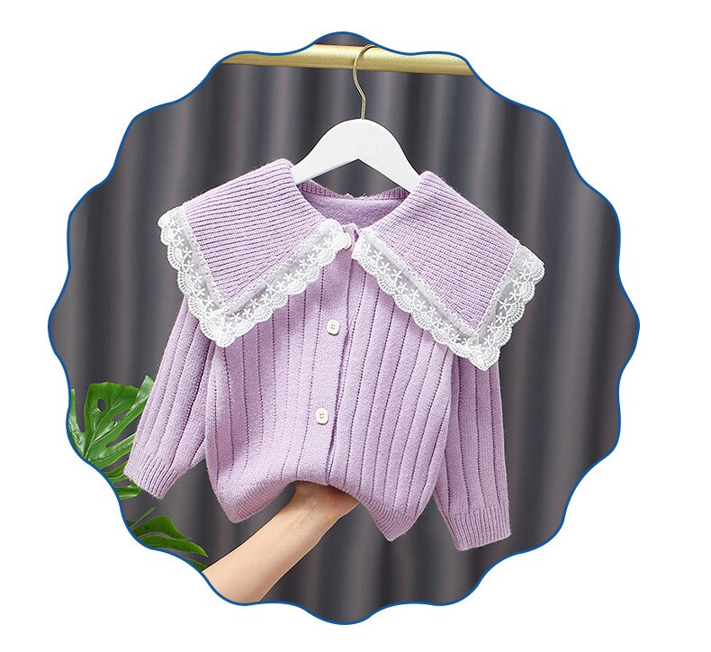 Bambino Ragazze di Paragrafo Della Principessa Del Maglione Del Merletto a maniche lunghe Giacca di Tendenza Per Bambini Maglie E Maglioni Bambini